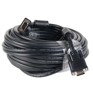 - 75ft 15-pin SVGA (M) to 15-pin SVGA (M) Cable w/Dual Ferrites